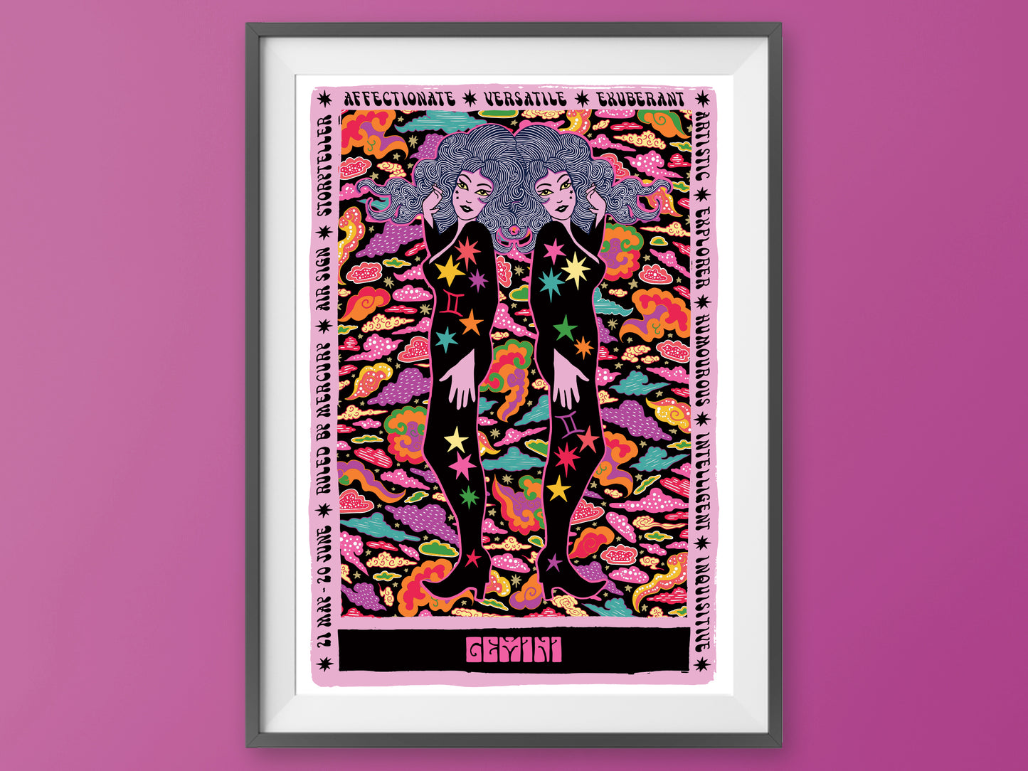 Gemini Tarot Poster - Zodiac Print