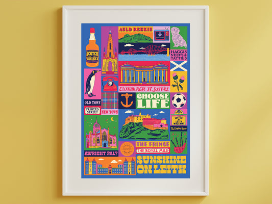 Edinburgh Poster - Edinburgh Scotland Art Print - Graduation - Housewarming Gift