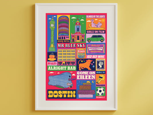 Birmingham Poster - Birmingham England Art Print - Graduation - Housewarming Gift