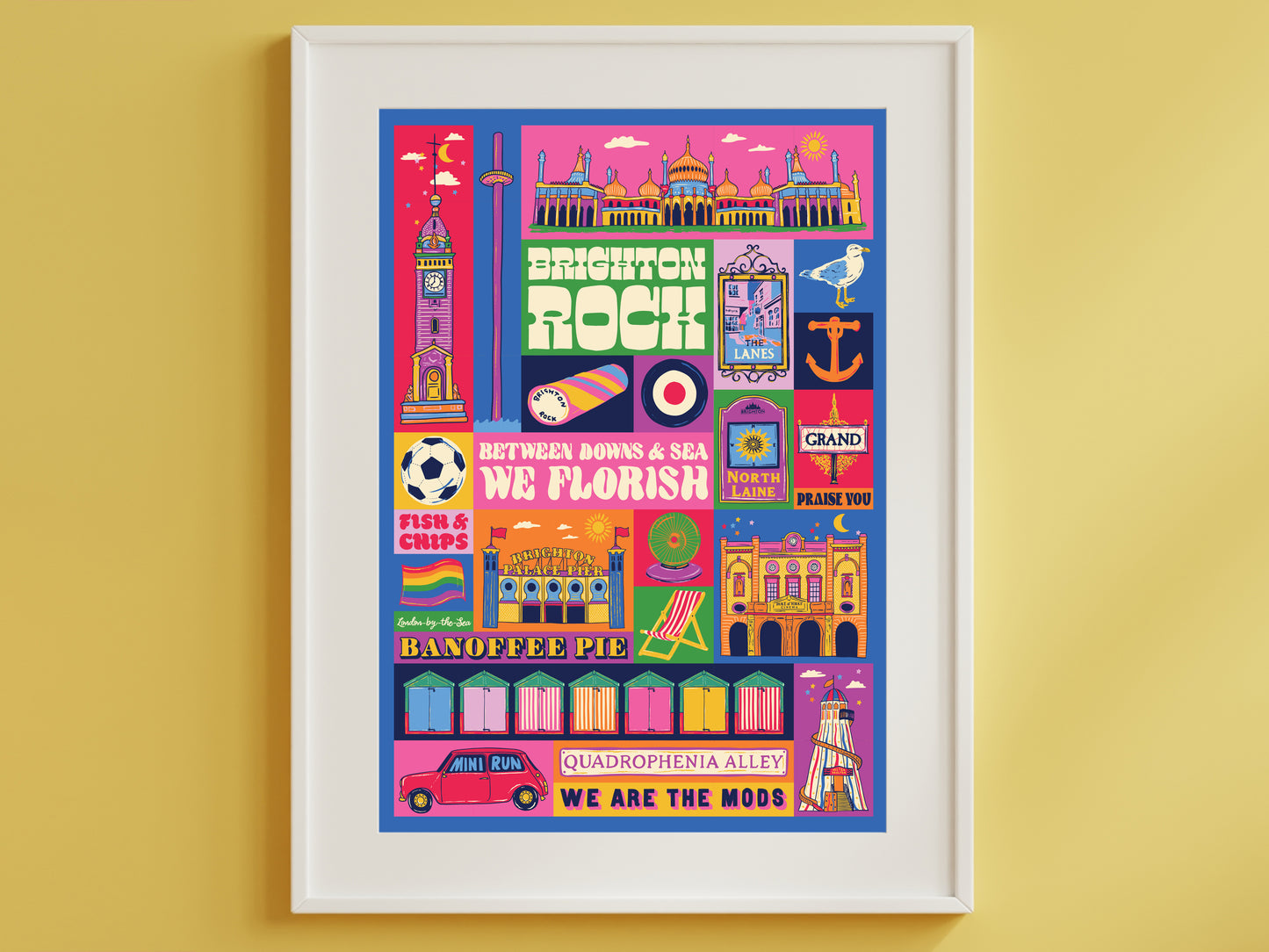 Brighton and Hove Poster - Brighton England Art Print - Graduation - Housewarming Gift